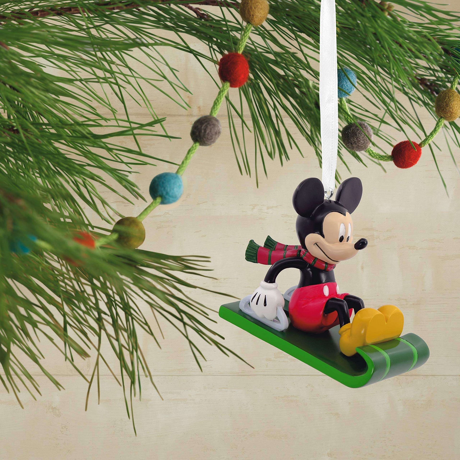 Inktee Store - Christmas Ornament Disney Mickey Mouse On Sled Personalized Gifts Image