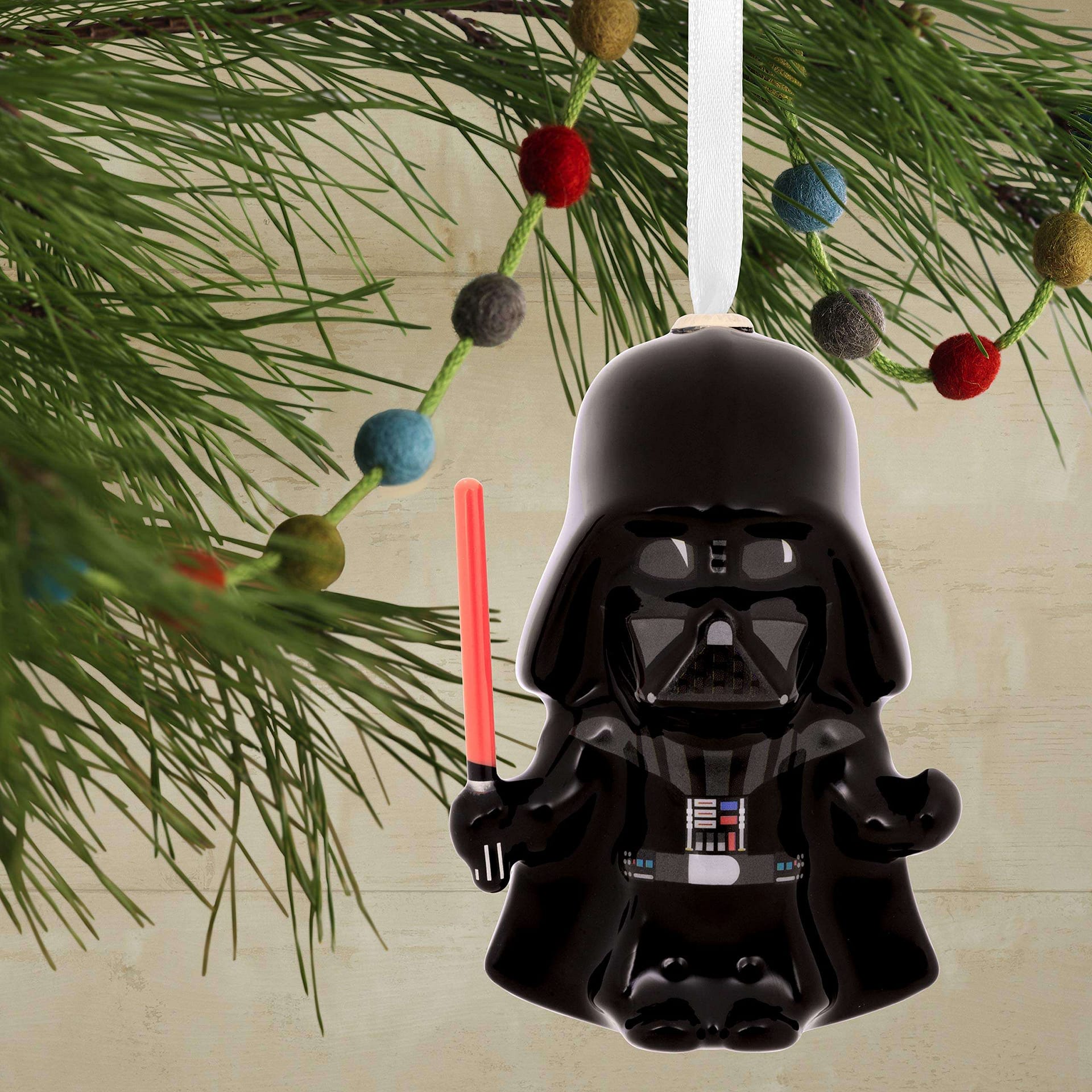 Inktee Store - Christmas Star Wars Darth Vader With Lightsaber Decoupage Ornament Personalized Gifts Image