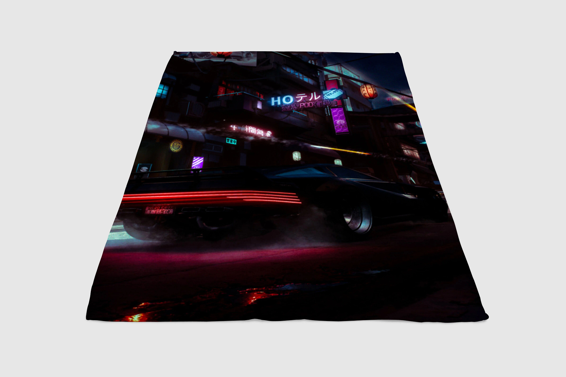 City Night Cyberpunk 2077 Fleece Blanket