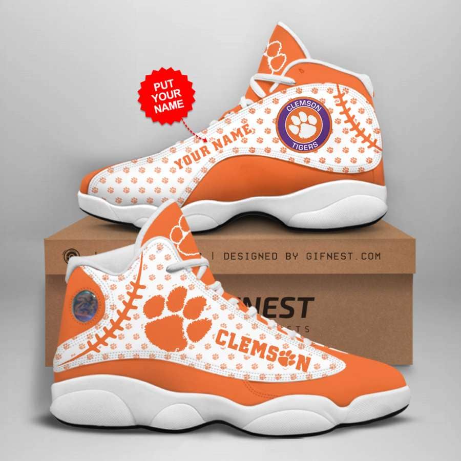 Clemson Tigers Custom No44 Air Jordan Shoes