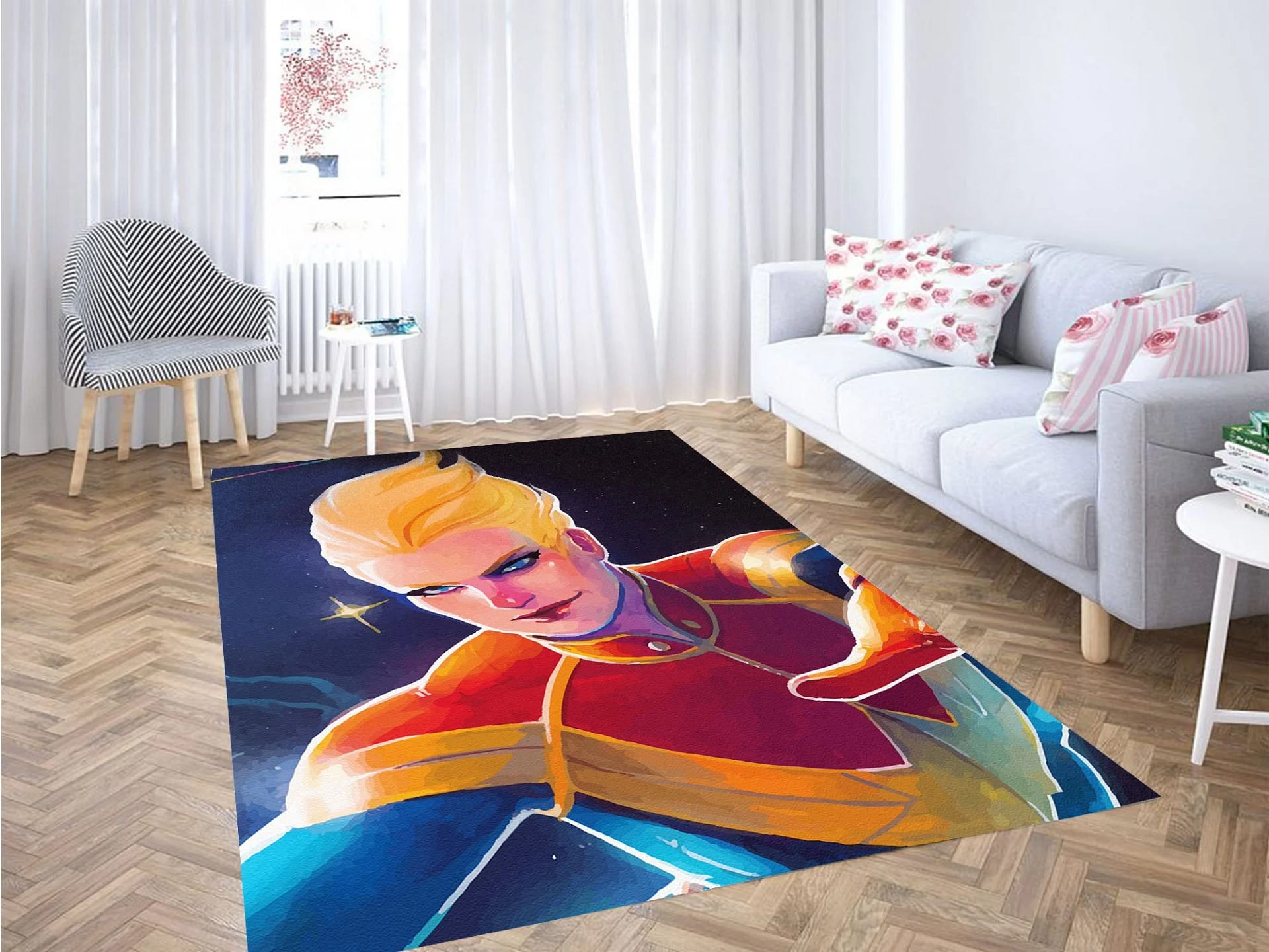 Colorful Of Captain Marvel Carpet Rug