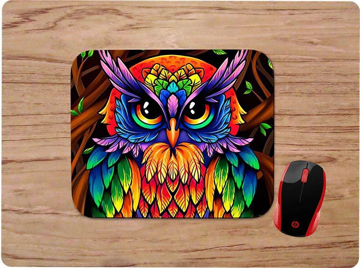 Colorful Owl Mouse Pads