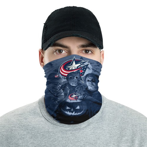 Columbus Blue Jackets Horror Team Halloween Neck Gaiter Bandana No1750 Face Mask