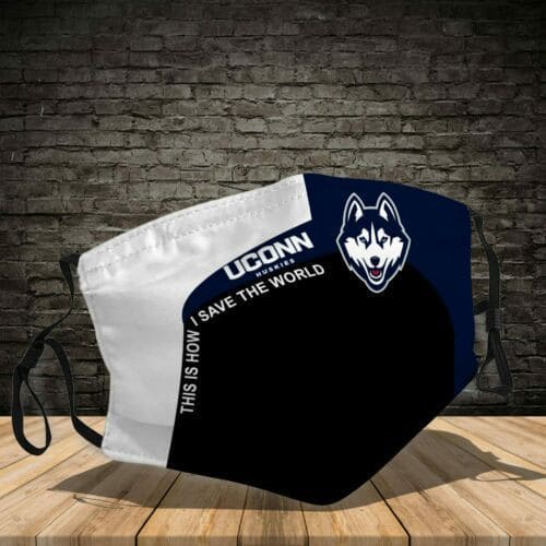 Connecticut Huskies This How I Save The World No1754 Face Mask