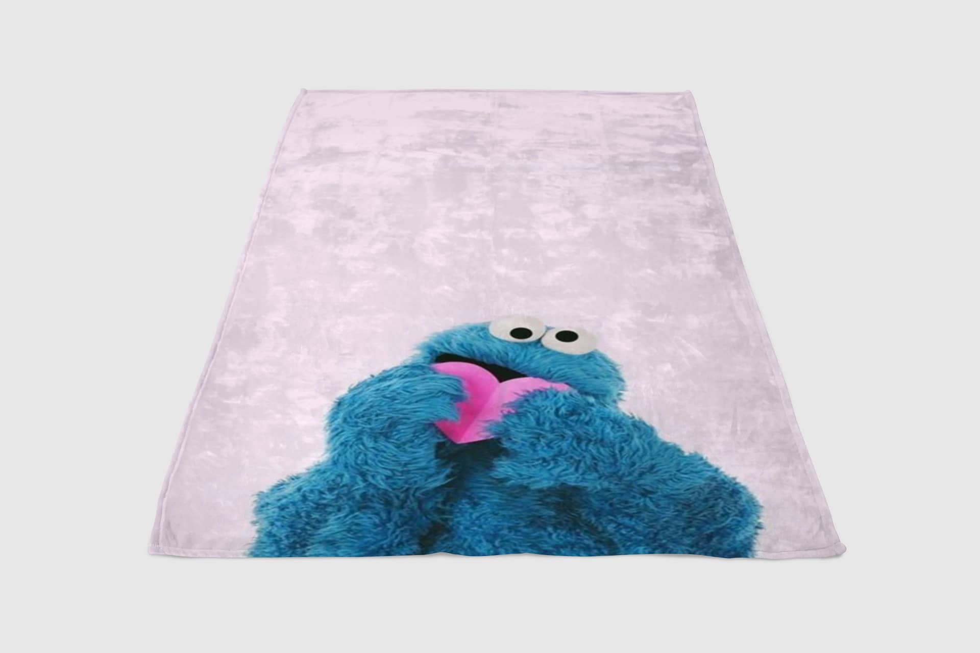 Cookie Monster With Heart Fleece Blanket