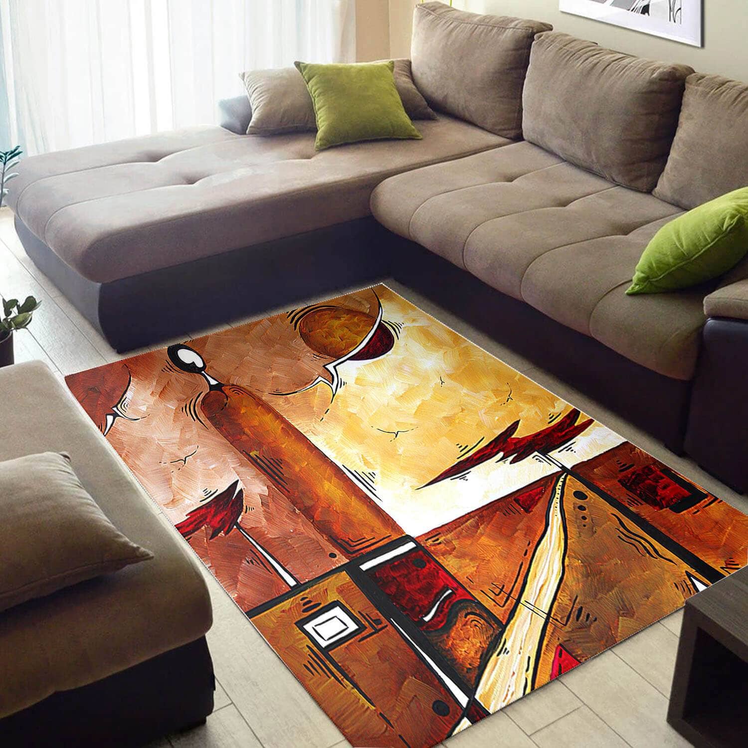 Cool African American Abstract Natural Hair Afrocentric Pattern Art Design Floor Living Room Rug