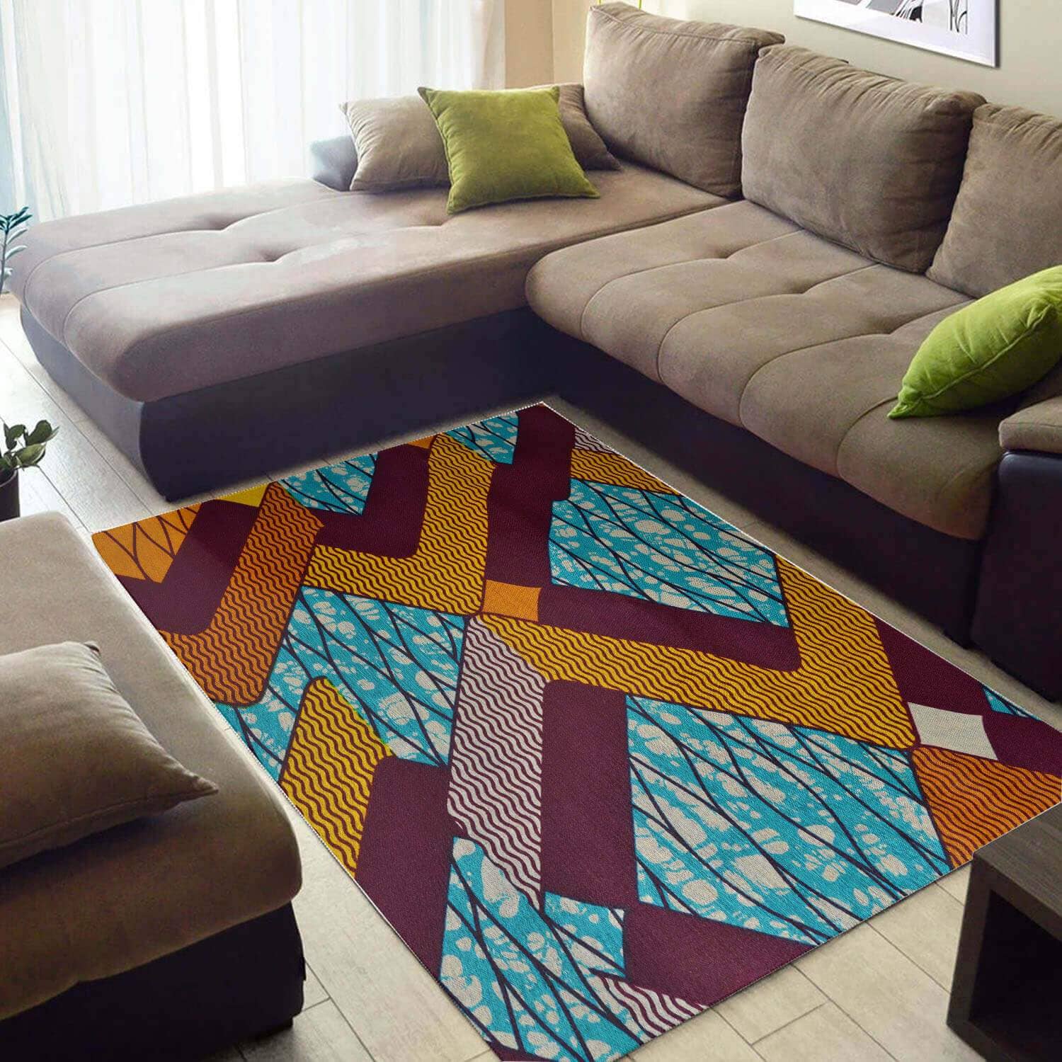 Cool African American Awesome Themed Ethnic Seamless Pattern Design Floor Carpet Inspired Living Room Rug