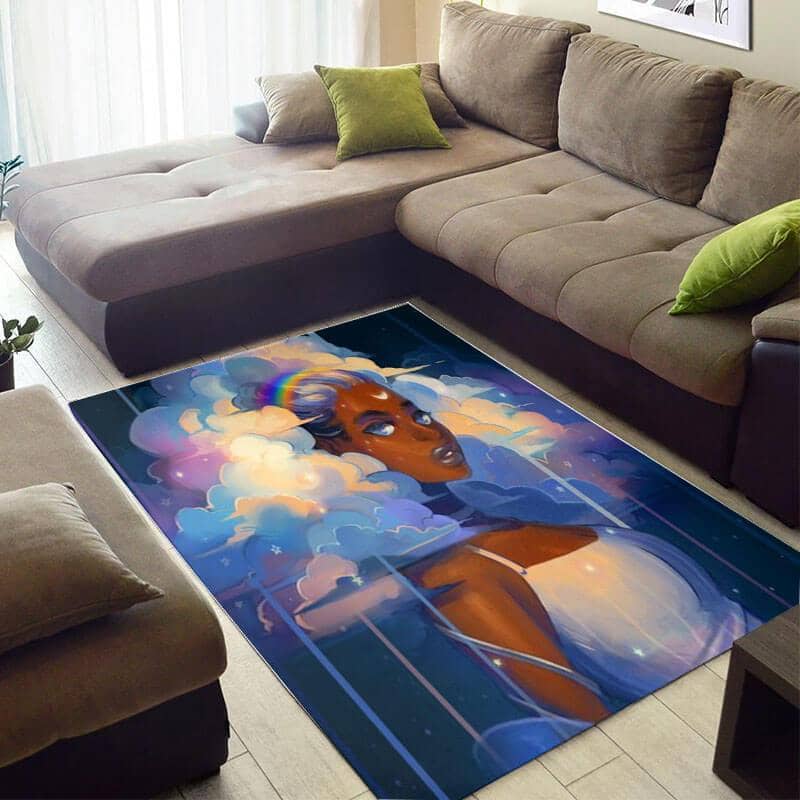 Cool African American Beautiful Style Afro Woman Carpet House Rug