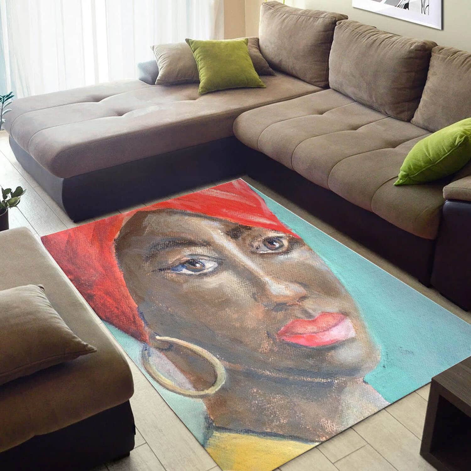 Cool African American Cute Afro Girl Themed Home Rug