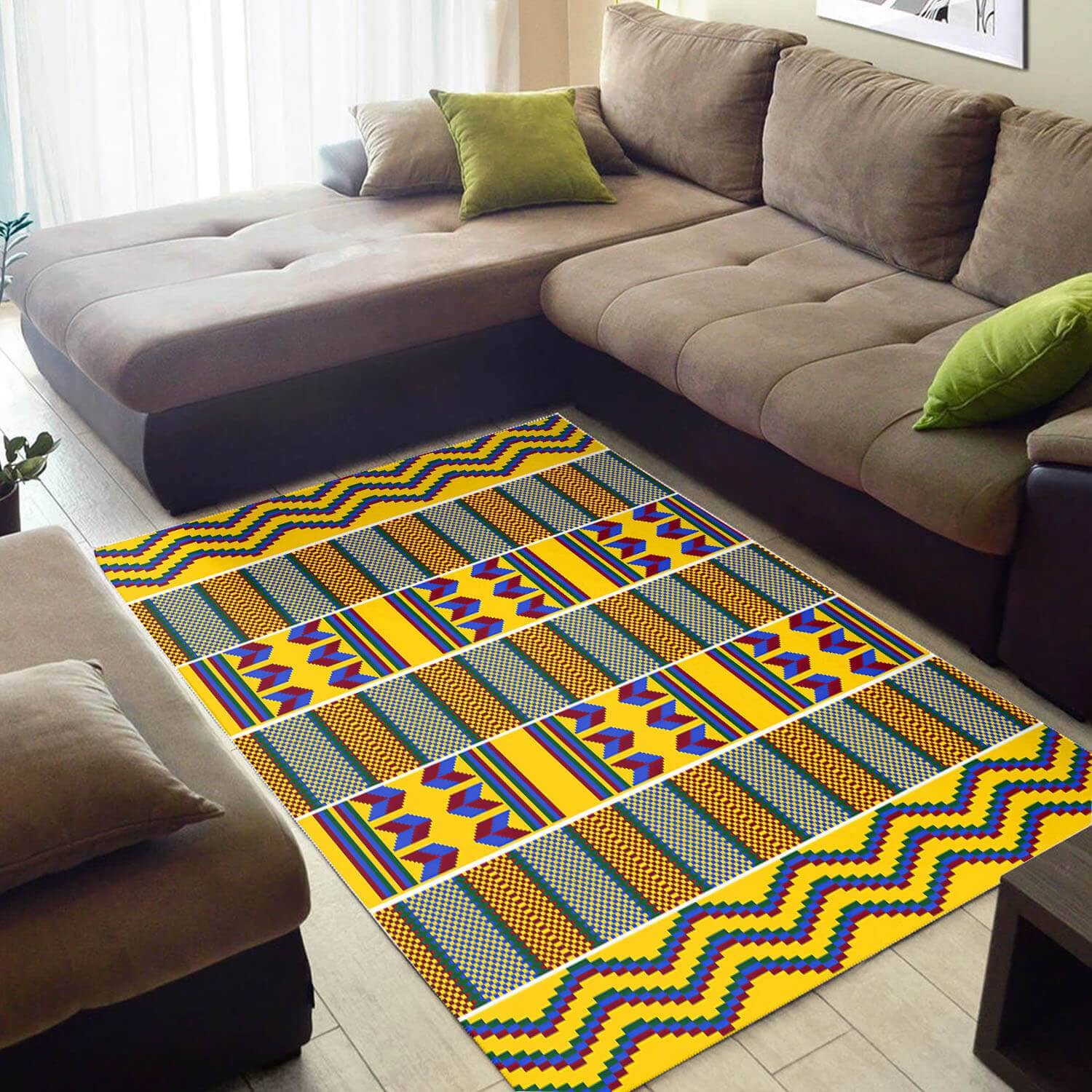 Cool African Awesome Inspired Afrocentric Pattern Art Style Living Room Rug