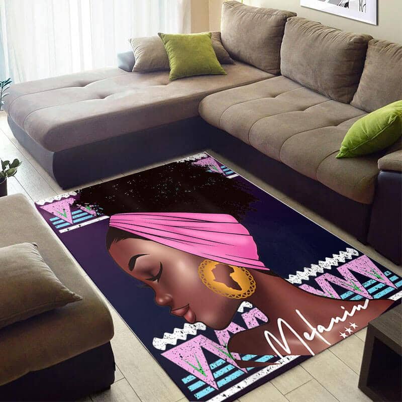 Cool African Beautiful Afro Girl Design Floor House Rug