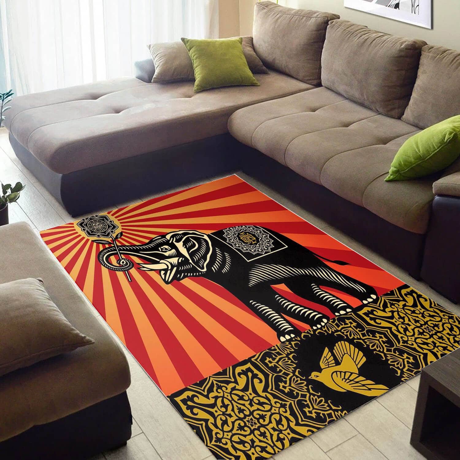 Cool African Beautiful Inspired Animals Design Floor Carpet Room Rug
