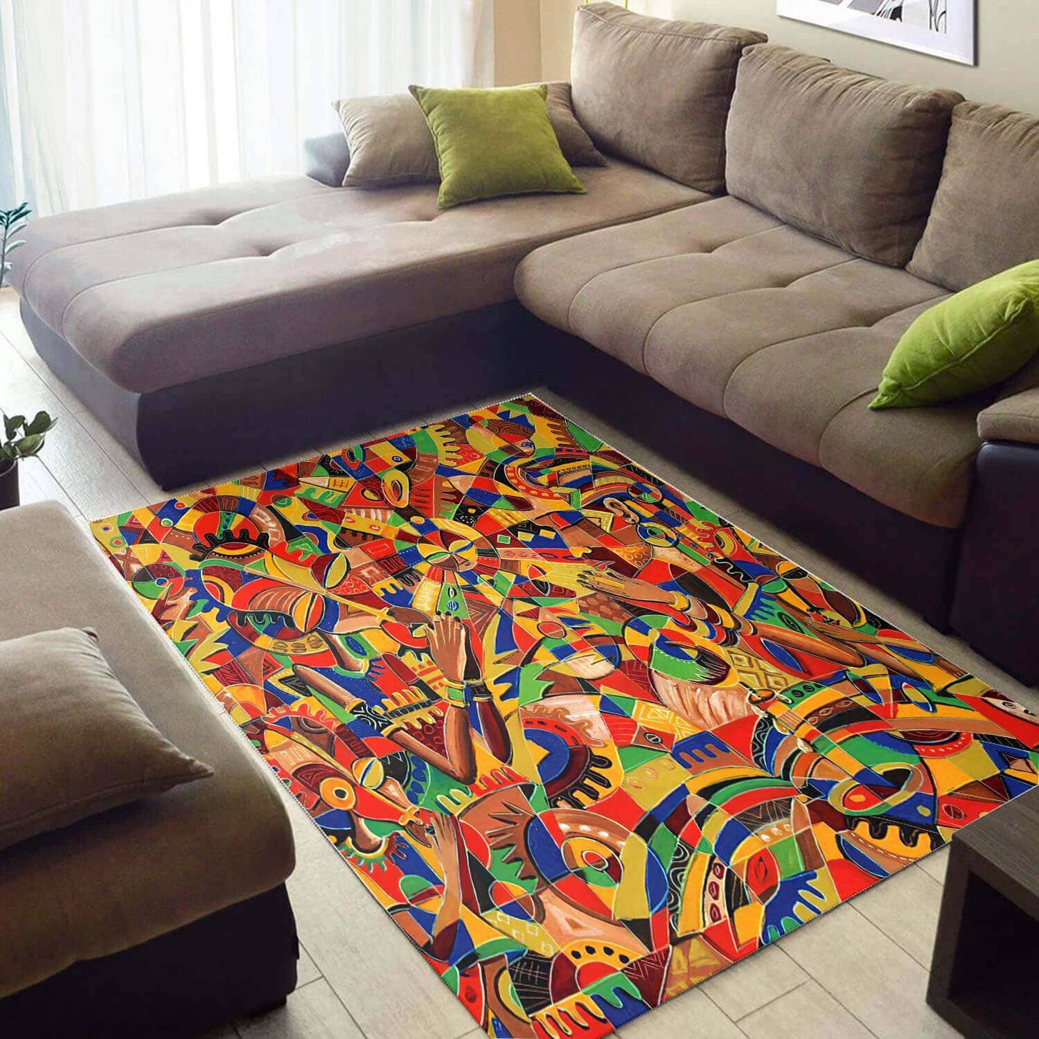 Cool African Colorful Inspired Ethnic Seamless Pattern Style Area Home Rug