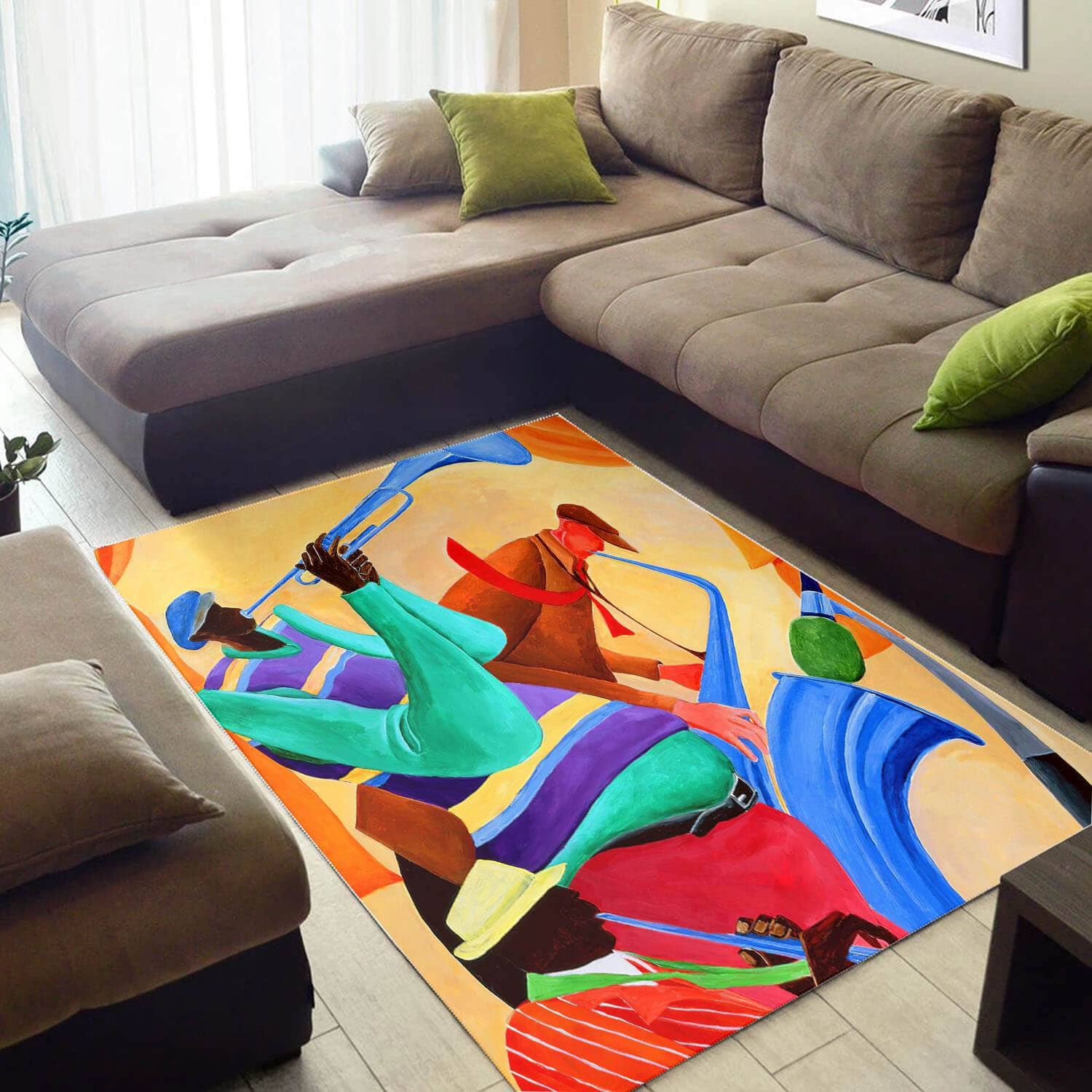 Cool African Cute Afrocentric Melanin Afro Girl Style Area Living Room Rug