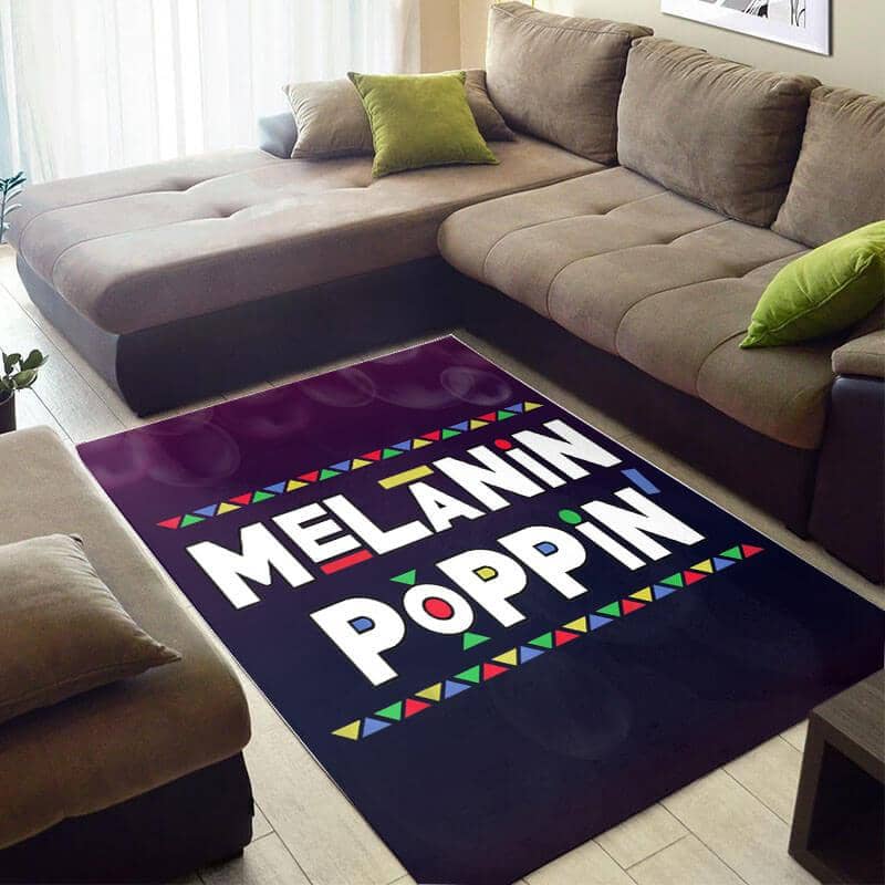 Cool African Cute Style Melanin Afro Girl Poppin Area House Rug