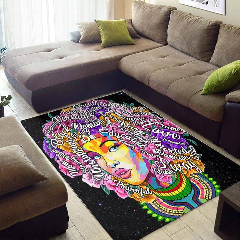 Cool African Fancy Afro American Lady Style Floor Rug