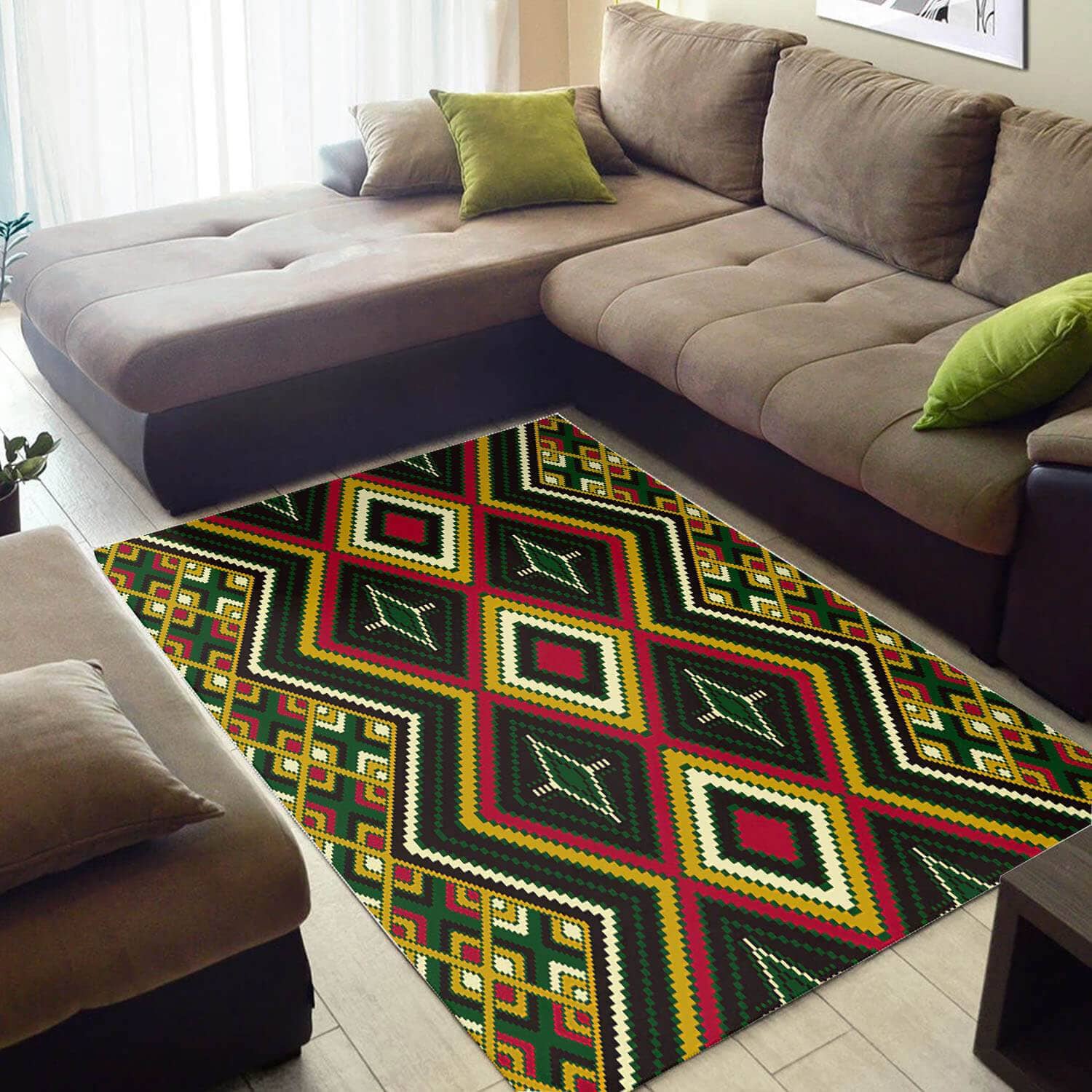 Cool African Graphic Seamless Pattern Style Floor Living Room Rug