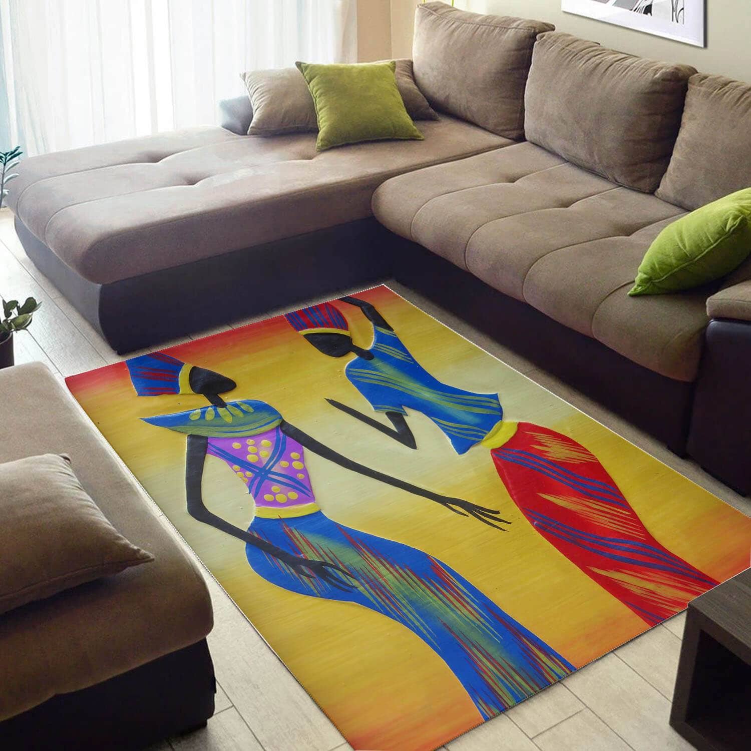 Cool African Pretty Afrocentric Afro Woman Design Floor House Rug