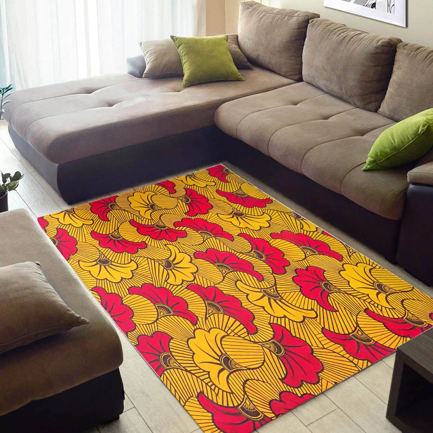 Cool African Retro Style Seamless Pattern Large Inspired Home Rug