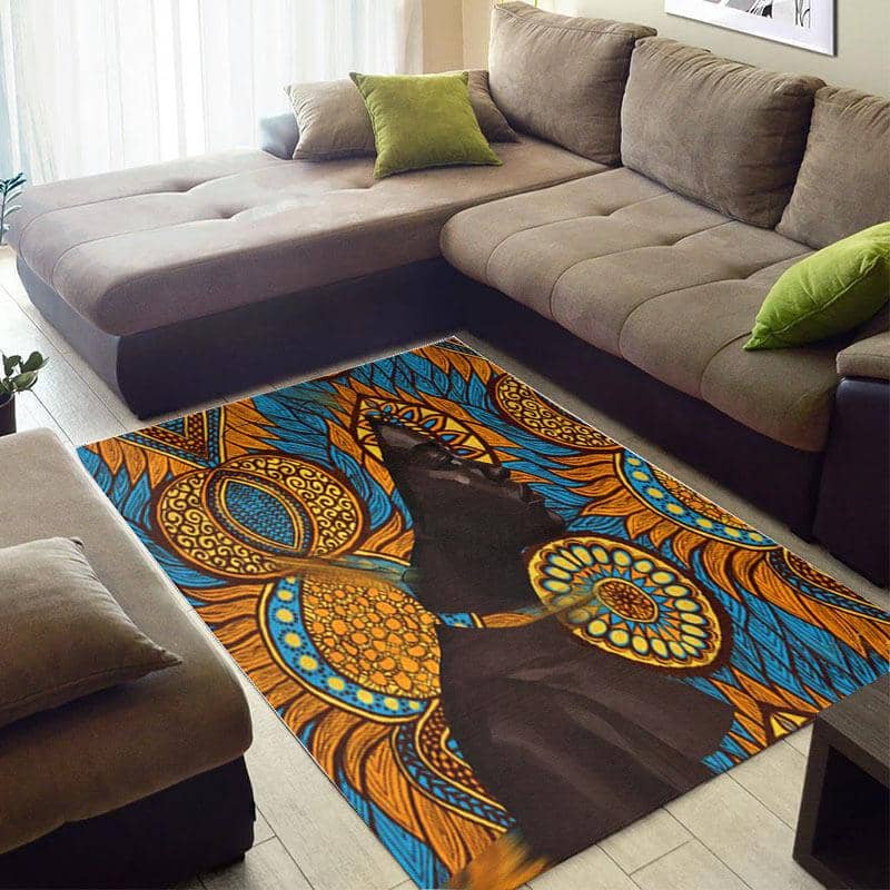 Cool African Style Beautiful Afro American Girl Carpet Themed Home Rug
