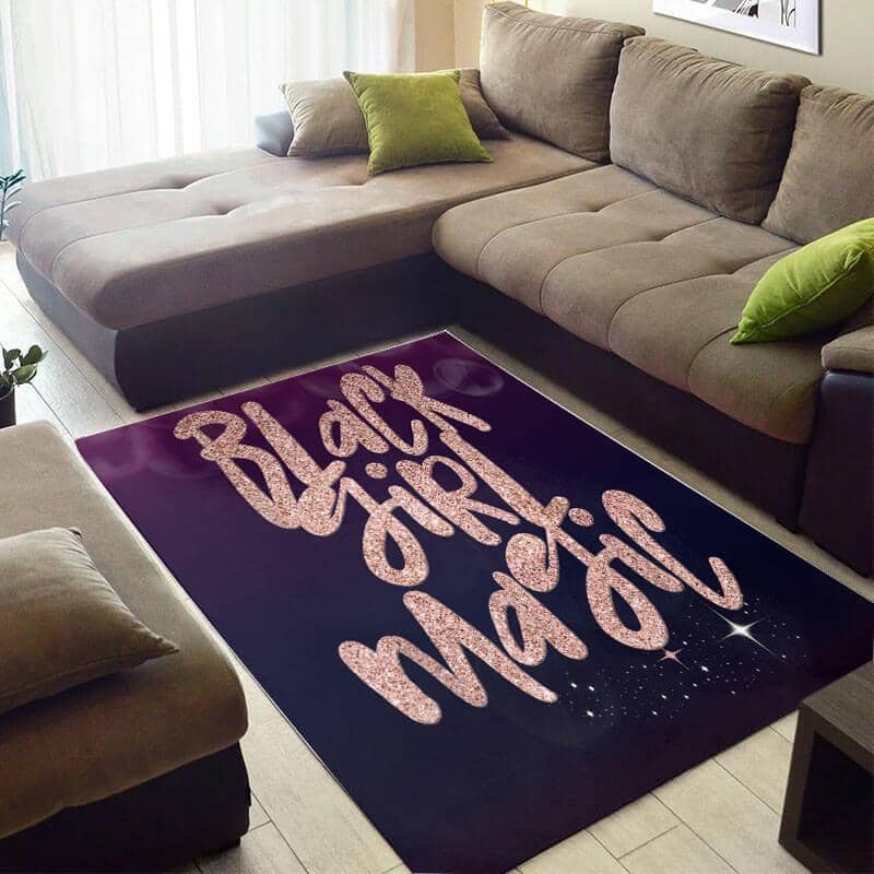 Cool African Style Fancy Afrocentric Afro Girl Black Magic Carpet Room Rug