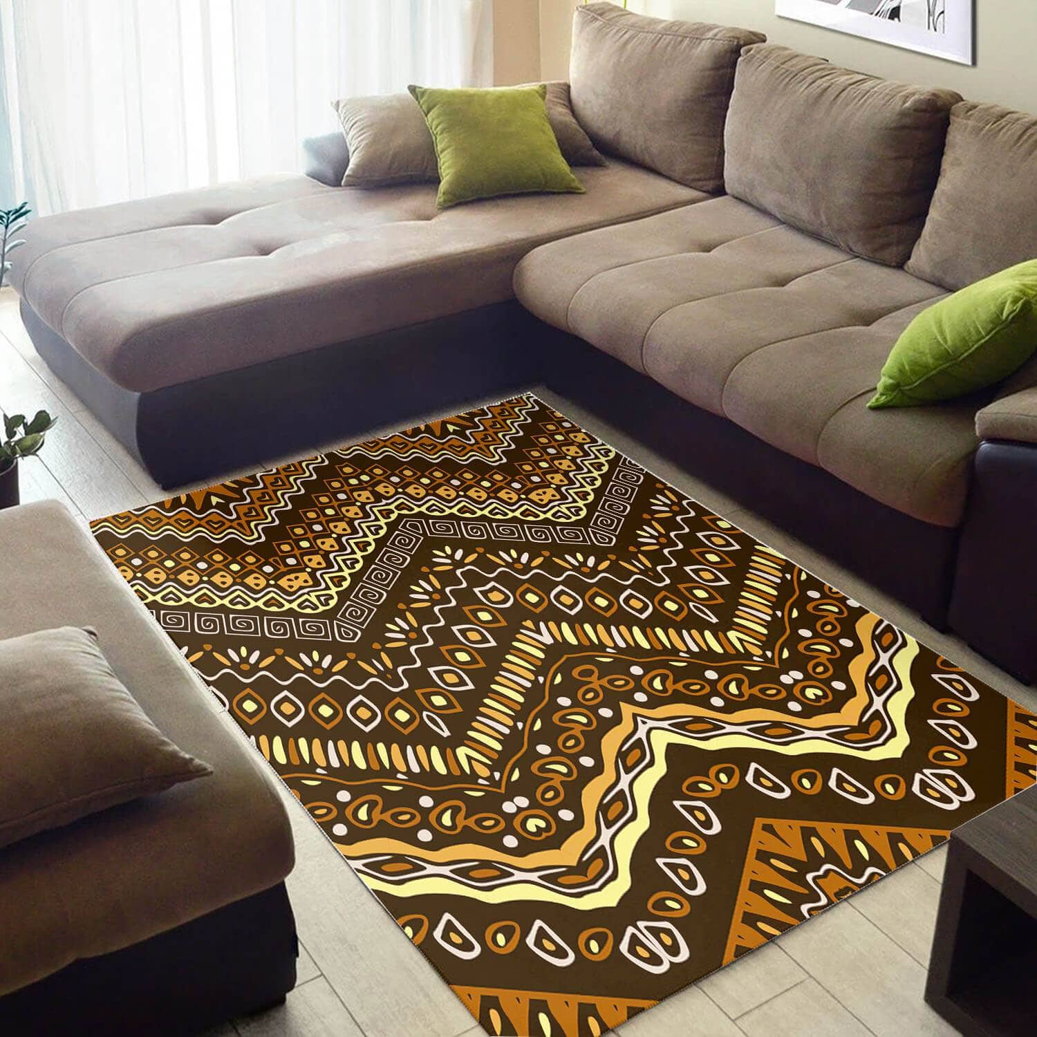 Cool African Style Graphic Inspired Afrocentric Art Design Floor Carpet Home Rug