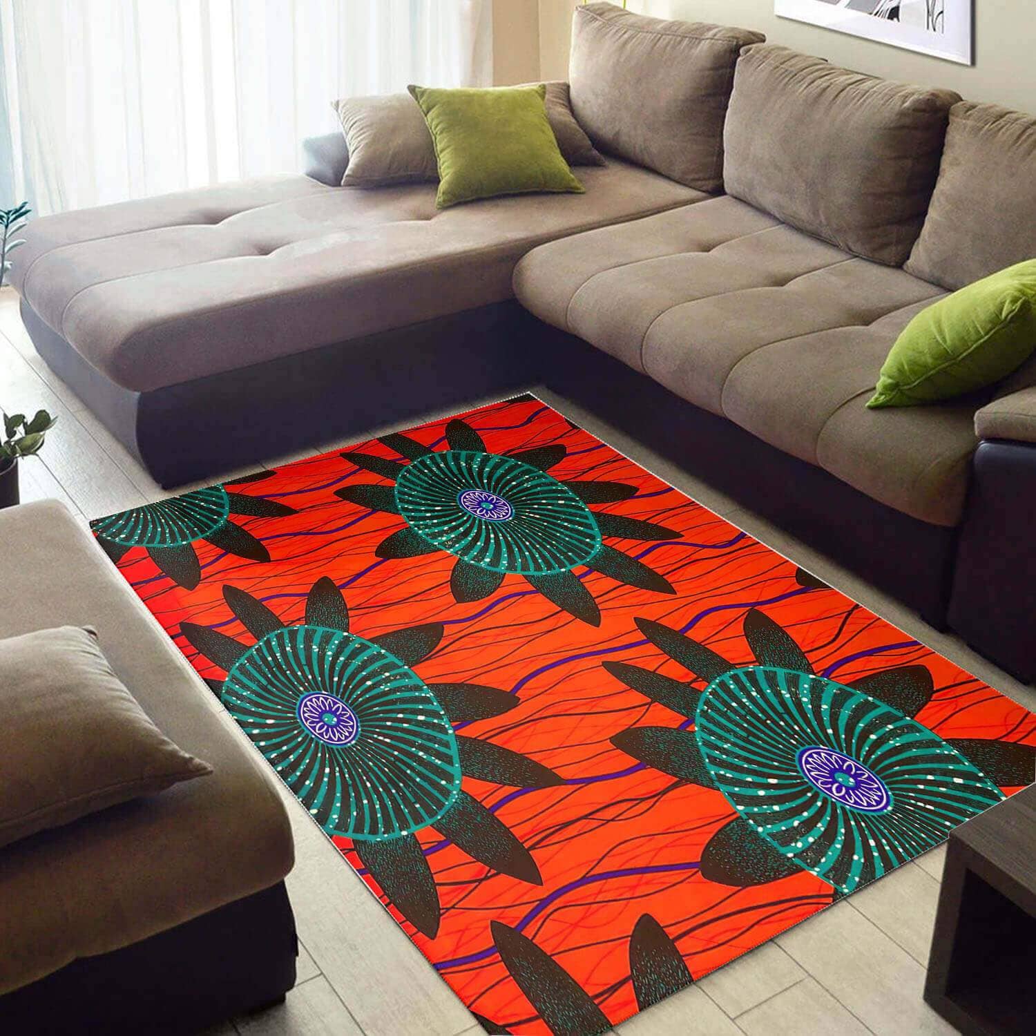 Cool African Style Trendy Themed Afrocentric Pattern Art Design Floor Carpet Home Rug