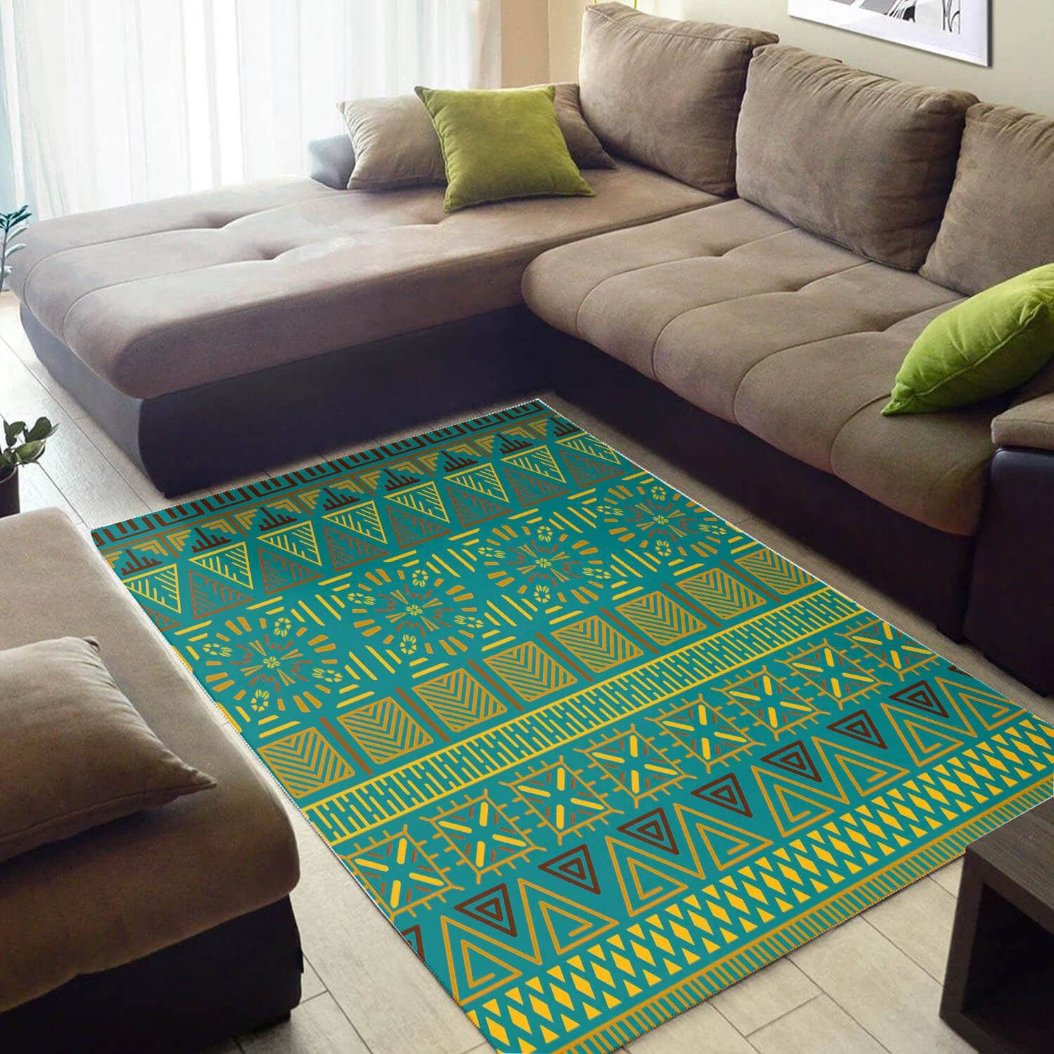 Cool African Style Unique Natural Hair Afrocentric Pattern Art Themed Carpet Inspired Living Room Rug