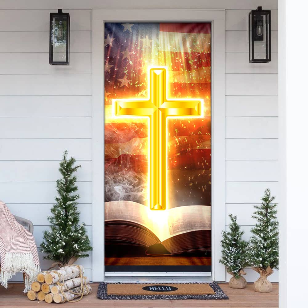 Inktee Store - Cross On Bible No11 Door Cover Image