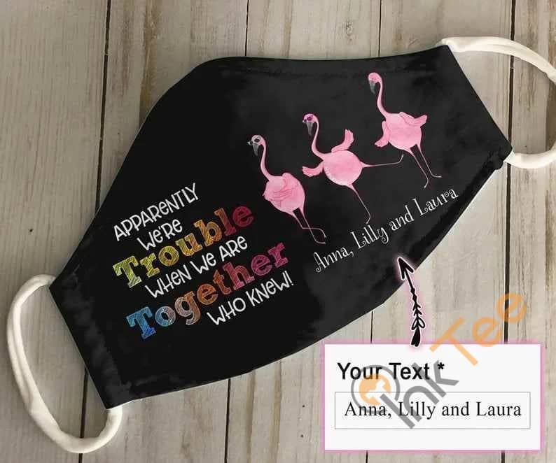 Customize Flamingo Team Trouble Name Handmade Anti Droplet Filter Cotton Face Mask