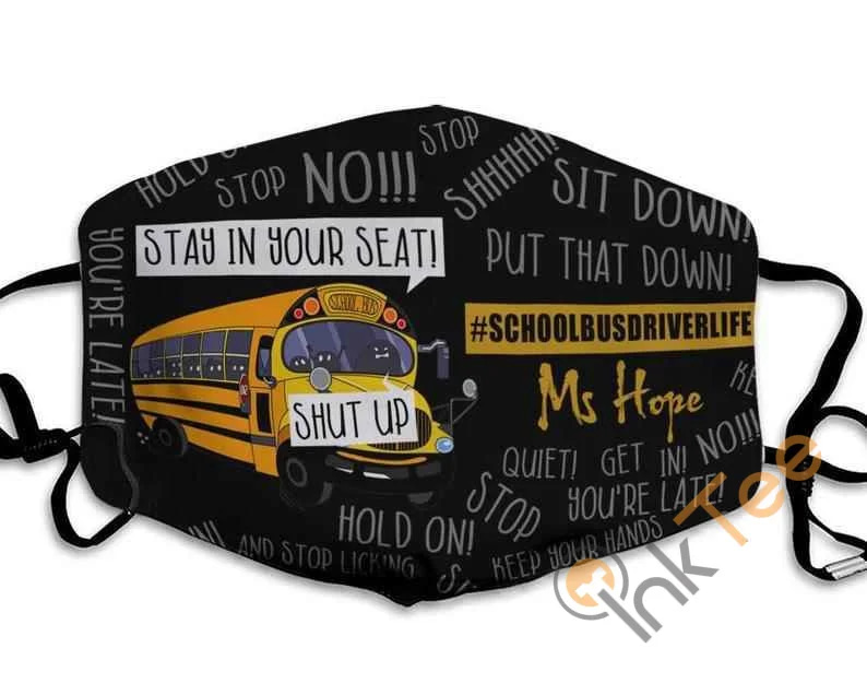 Customize Name School Bus Driver Handmade Anti Droplet Filter Cotton Face Mask