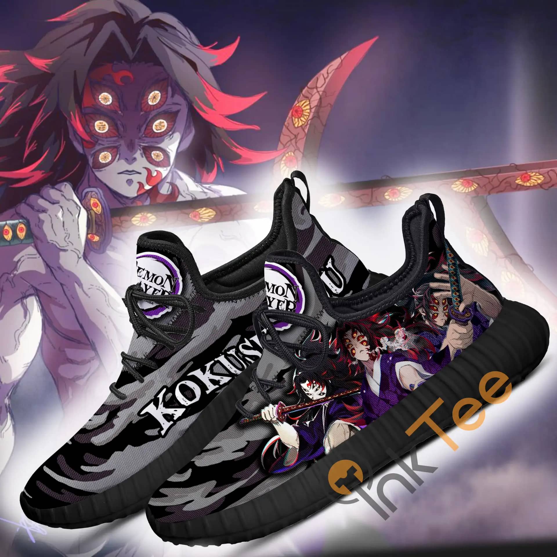 Inktee Store - Demon Slayer Kokushibou Custom Anime Amazon Reze Shoes Image
