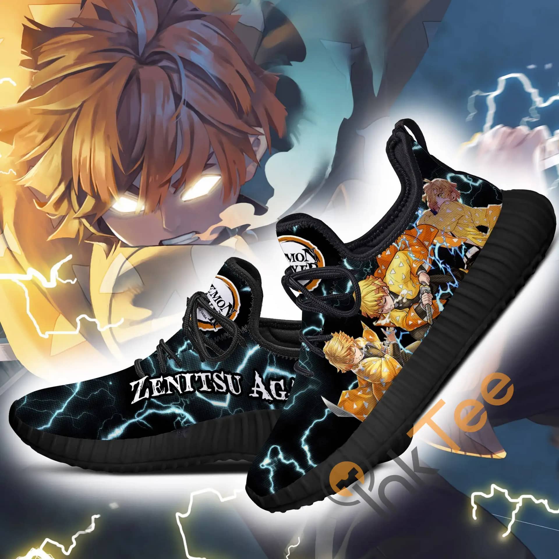 Inktee Store - Demon Slayer Zenitsu Agatsuma Custom Anime Amazon Reze Shoes Image