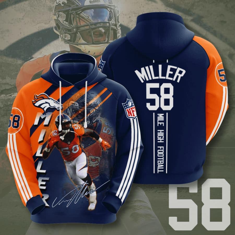 Denver Broncos No556 Custom Hoodie 3D