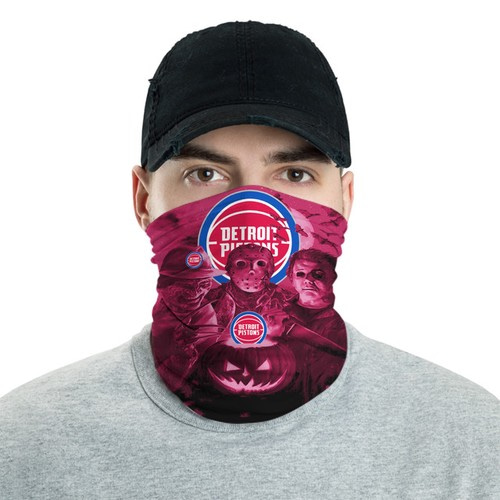 Detroit Pistons Horror Team Halloween Neck Gaiter Bandana No2013 Face Mask