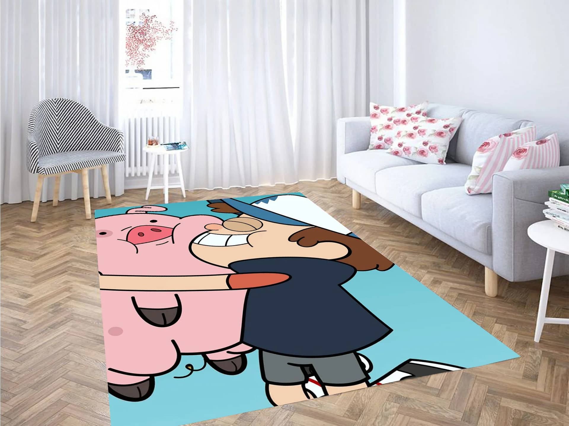 Dipper And Pig Gravity Falls Carpet Rug
