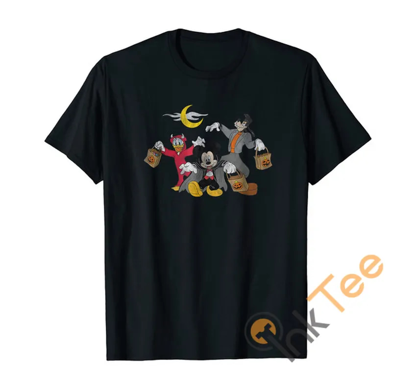 Disney Mickey Goofy Donald Halloween Squad Men'S T Shirt