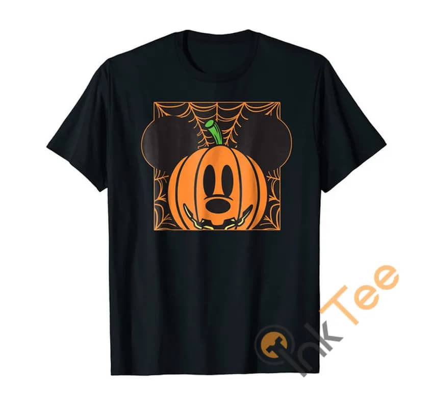 Disney Mickey Mouse Pumpkin Web Halloween Men'S T Shirt