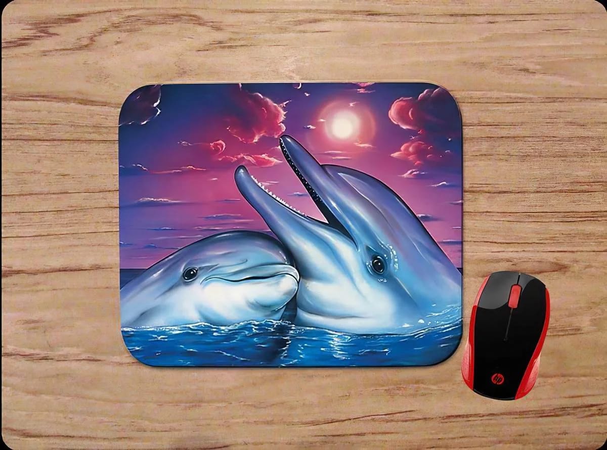 Dolphins In Love Mouse Pads