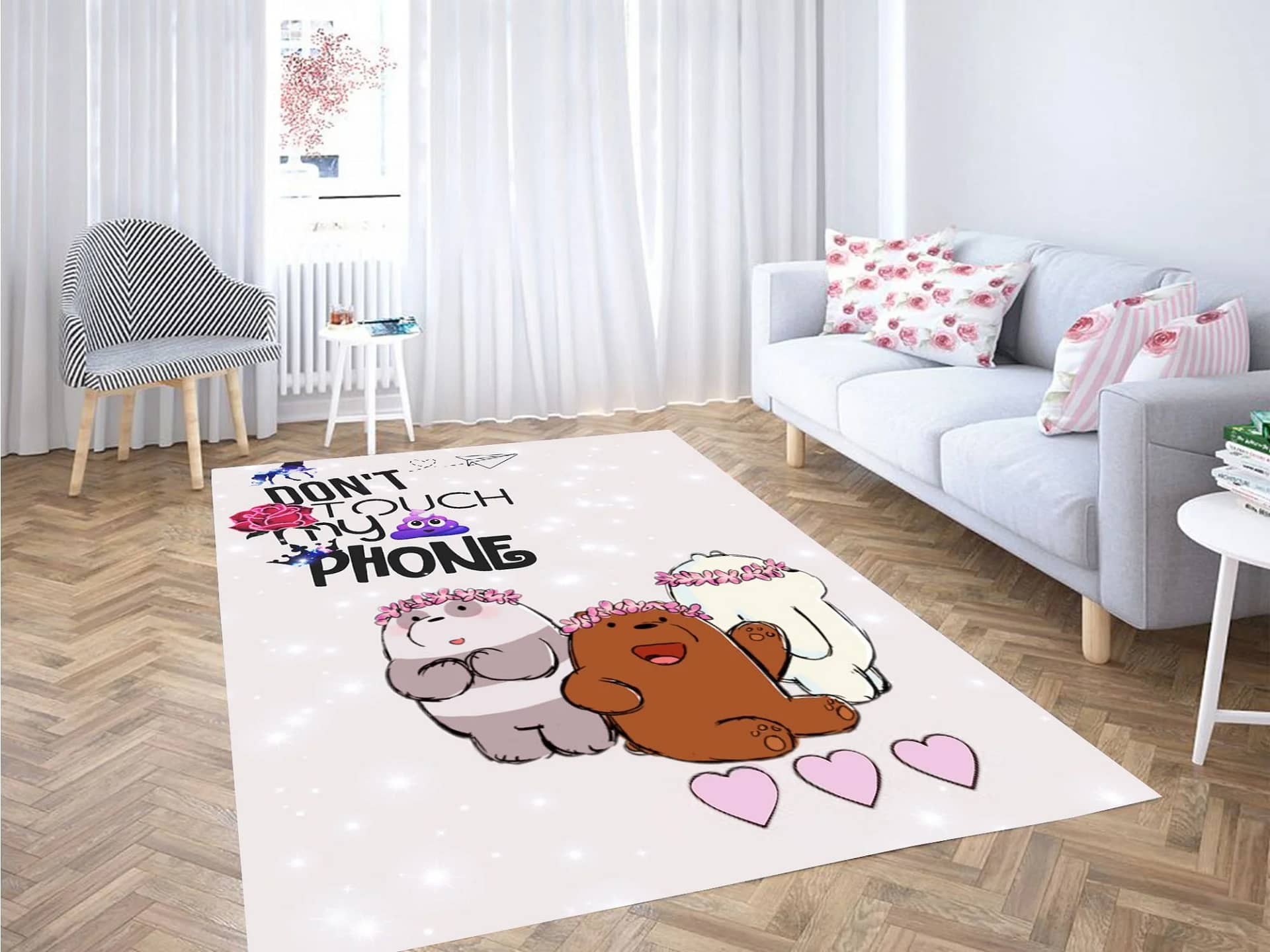 Dont Touch My Phone We Bare Bears Carpet Rug