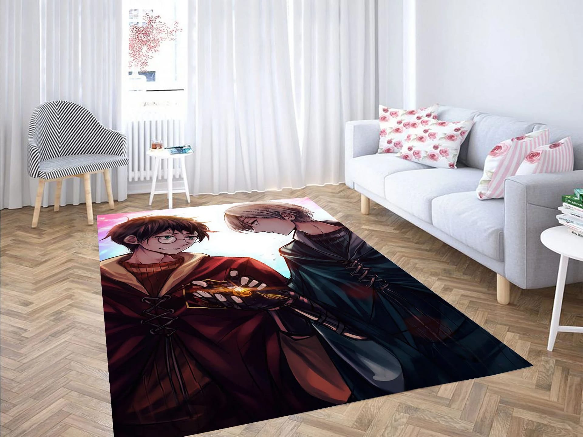 Draco And Harry Potter Anime Syle Carpet Rug