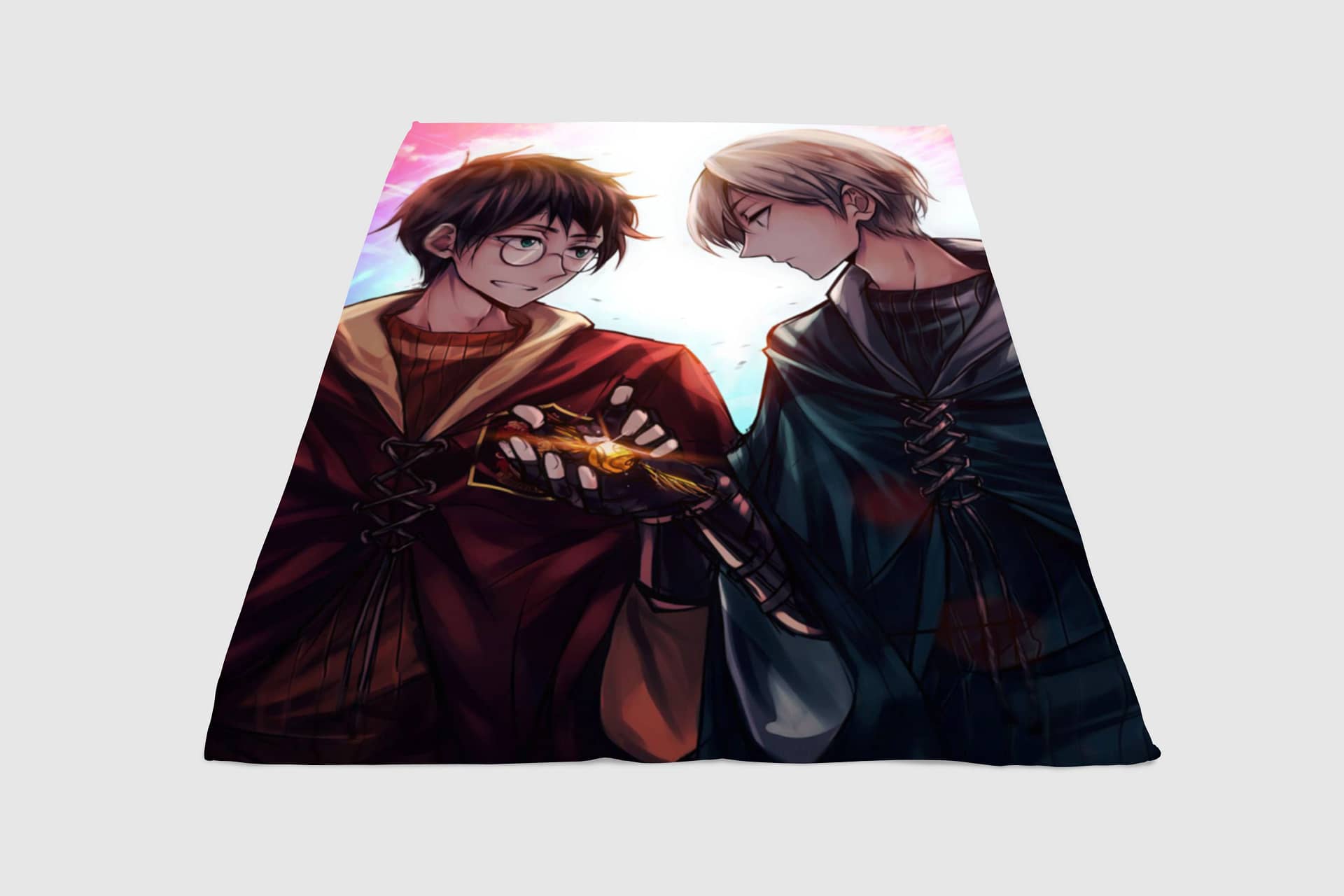 Draco And Harry Potter Anime Syle Fleece Blanket