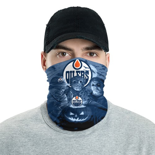 Edmonton Oilers Horror Team Halloween Neck Gaiter Bandana No2111 Face Mask