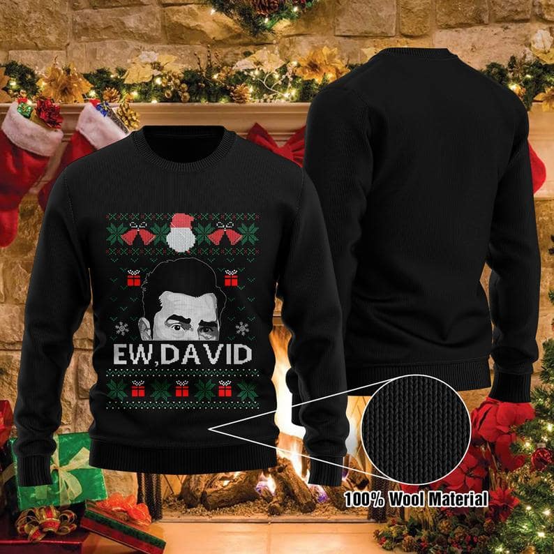 Ew David Holliday Christmas 100% Wool Ugly Sweater