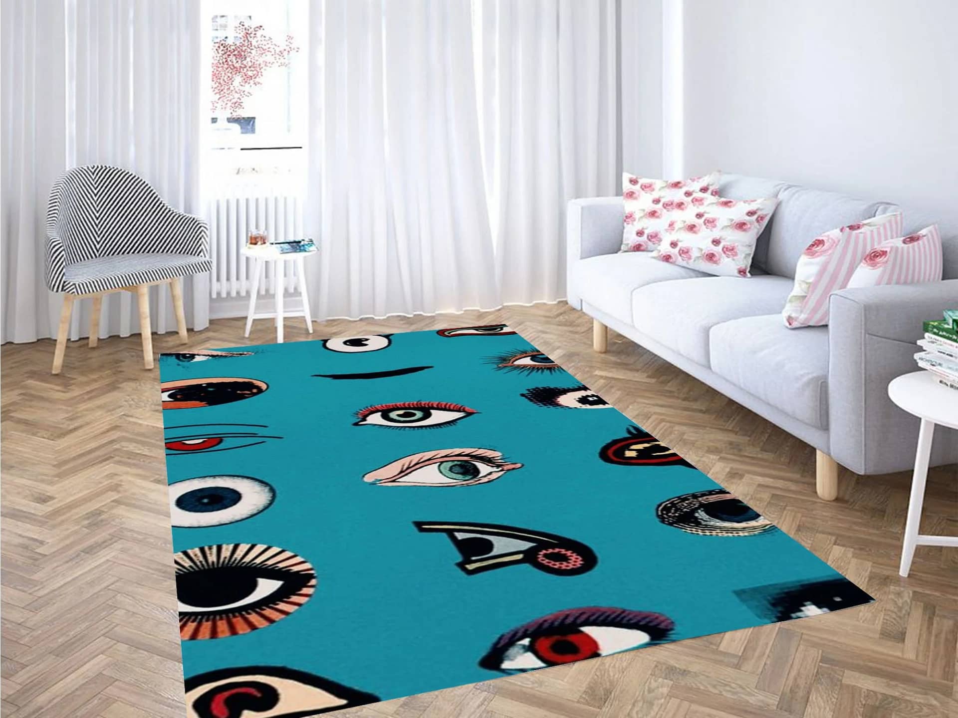 Eyes Blue Wallpaper Carpet Rug