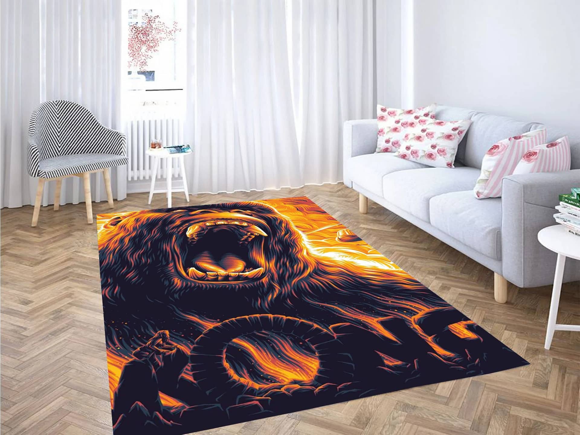 Fire Kong Skull Island Carpet Rug