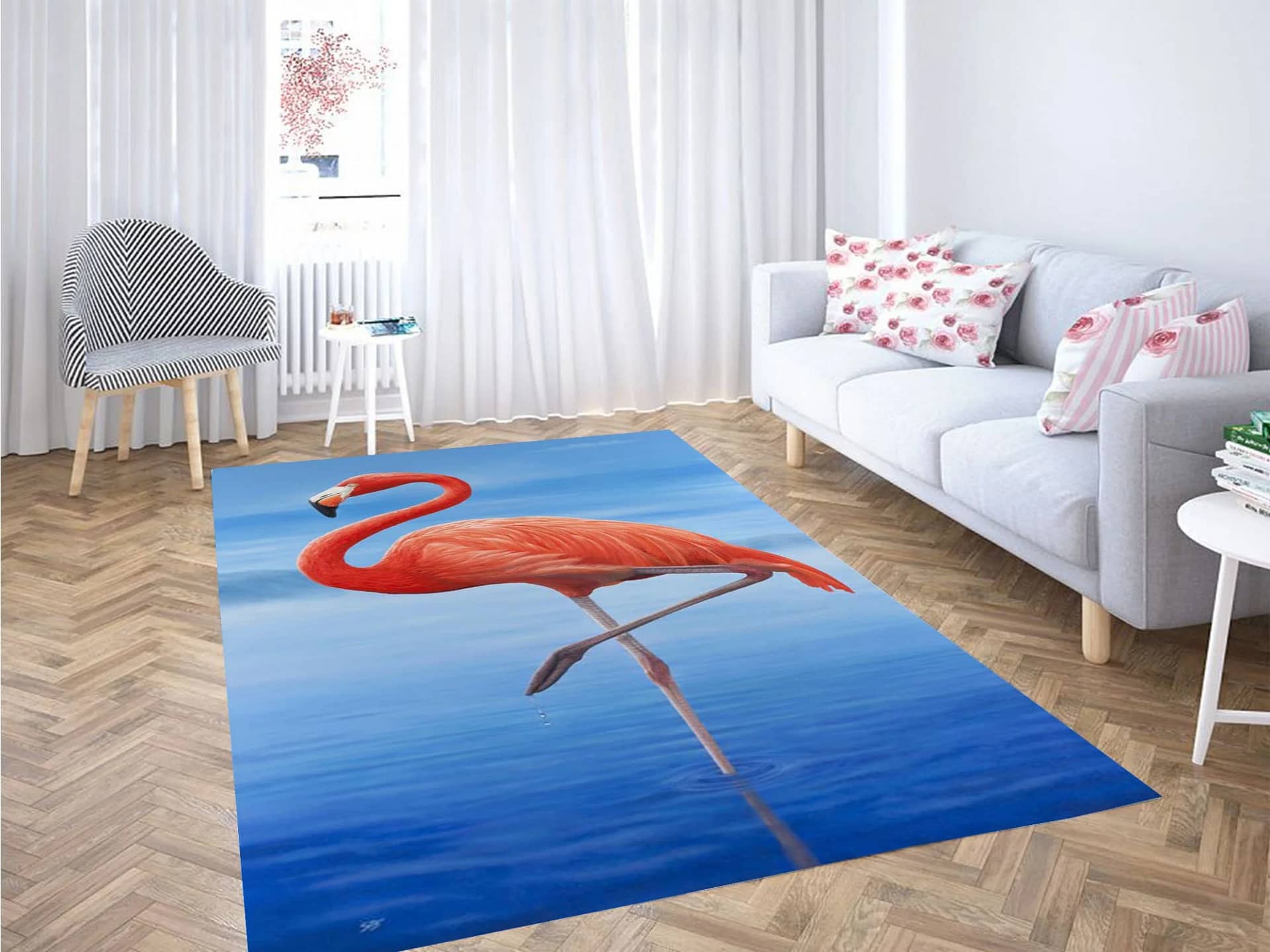Flamingo Oil Wallpaper Carpet Rug