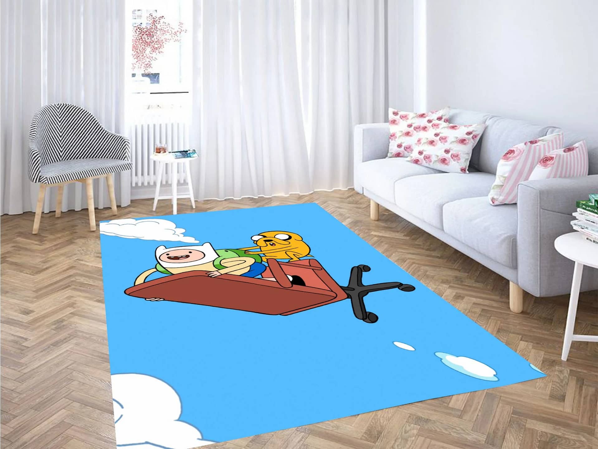 Flying Finn And Jack Adventure Time Carpet Rug