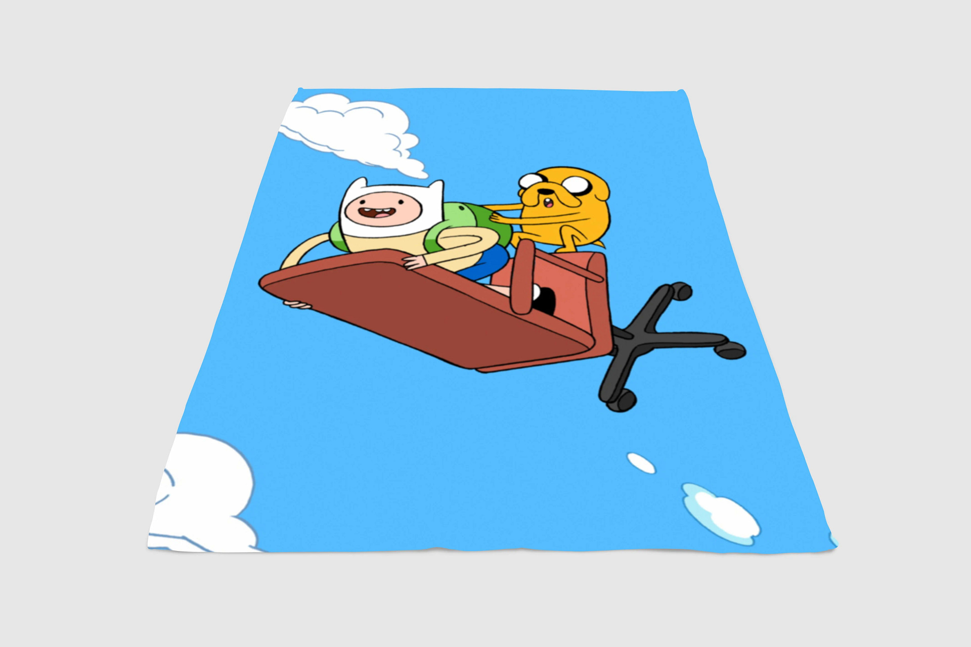 Flying Finn And Jack Adventure Time Fleece Blanket