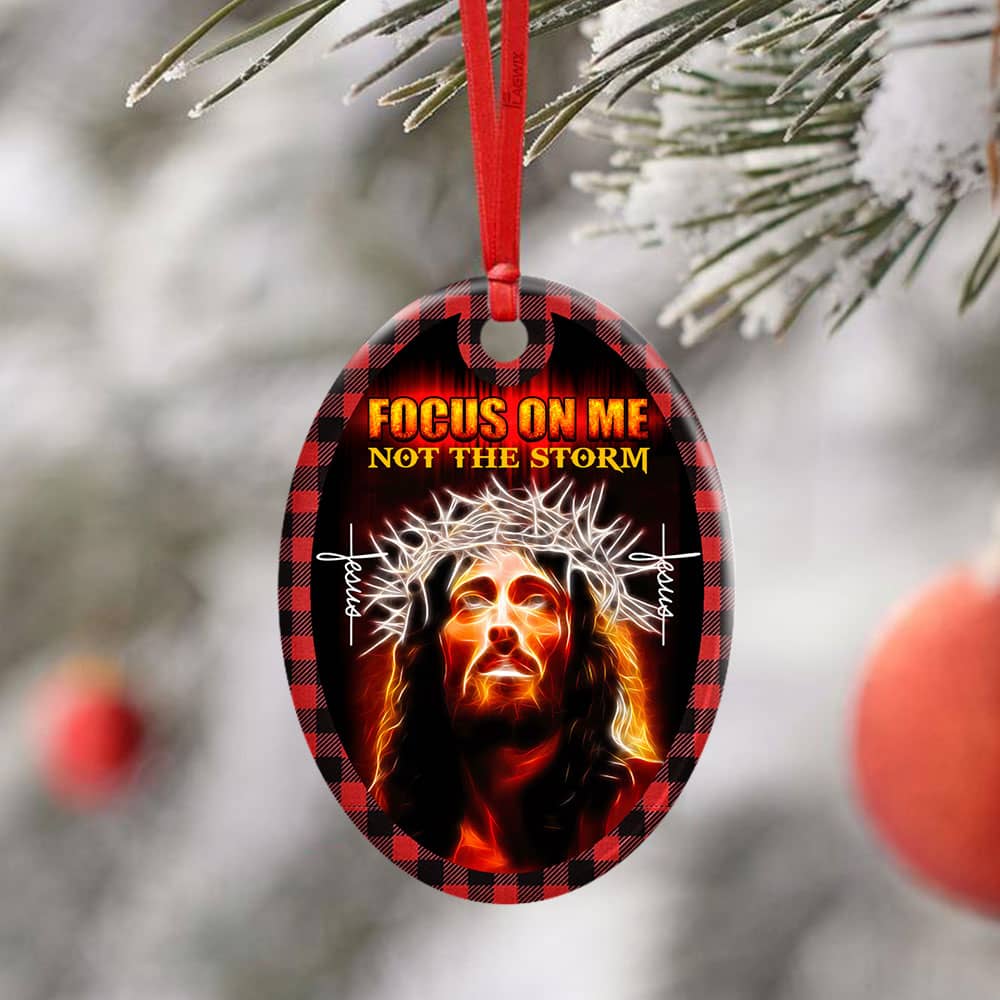 Focus On Me Not The Storm Jesus Christ Ceramic Star Ornament Personalized Gifts